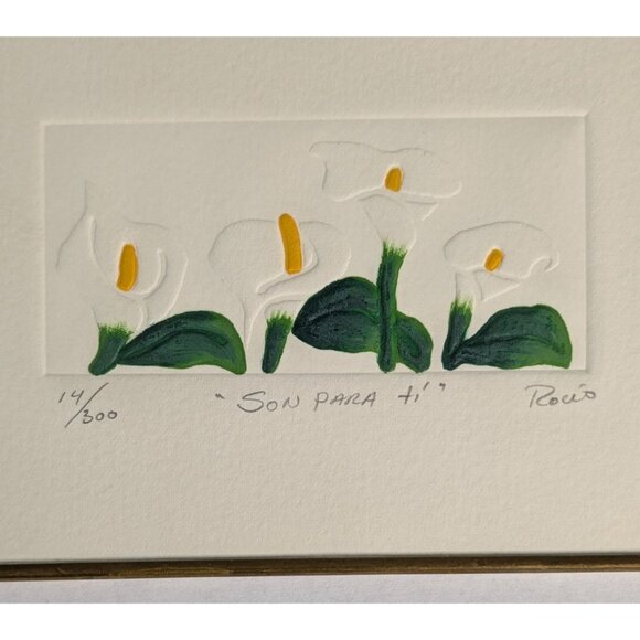 Rocio Pindter Embossed Floral Art Print Metal Frame 'These are for you' - Picture 9 of 13